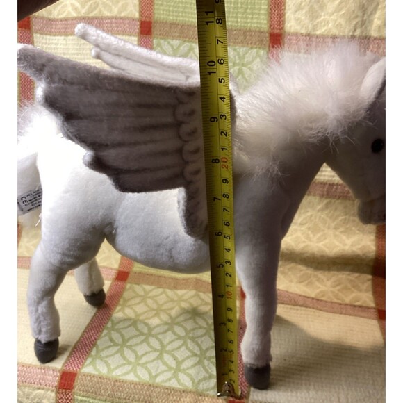 Vintage HANSA White Pegasus Plush Stuffed Animal Toy Posable Legs Hand Crafted - Picture 15 of 16